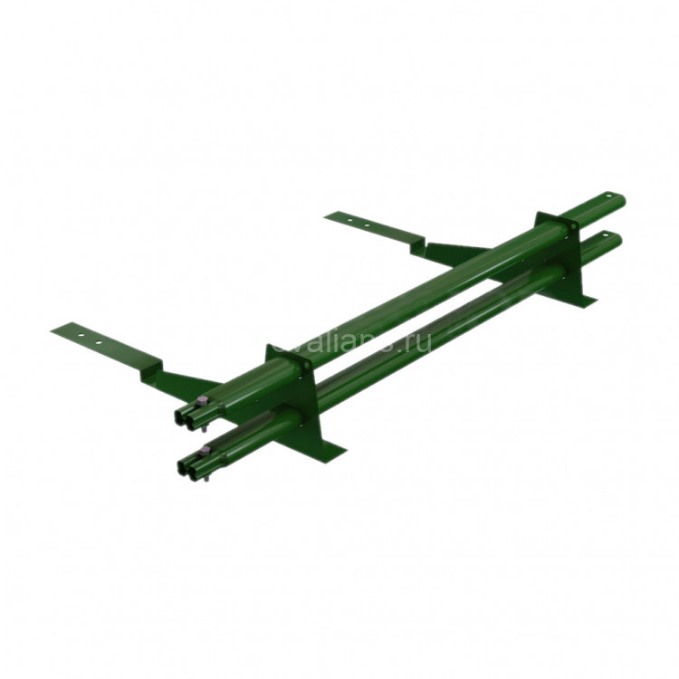 Снегозадержатель трубчатый 25х45 мм Borge 1.5м, 2 опоры, для черепичной кровли, зеленый (RAL 6005)