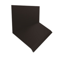 Планка примыкание верхнее к стене фальц Grand Line 150х130х20 0,5 Satin Matt TX RR 32 темно-коричневый (2м)