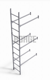 Комплект лестница фасадная Borge (нижняя секция), 2,7м, серый графит (RAL 7024)