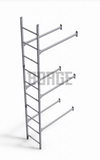 Комплект лестница фасадная Borge (нижняя секция), 2,7м, серый графит (RAL 7024)
