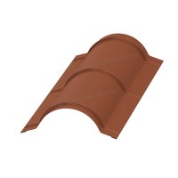 МеталлПрофиль Планка конька круглого R110х2000 NormanMP (Полиэстер-01-8004-0.5) /1 шт/