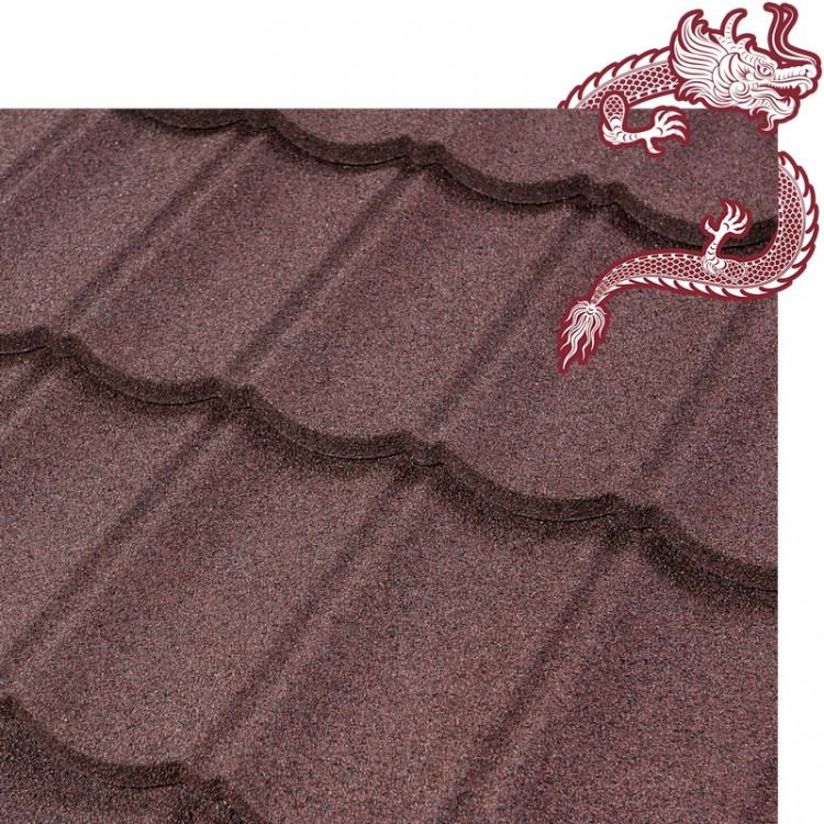 Композитная черепица LUXARD КИТАЙСКАЯ СЕРИЯ Классик панель, 415х1350 (полезная площадь 0,47 м2), цвет МОККО Композитная черепица LUXARD КИТАЙСКАЯ СЕРИЯ Классик панель, 415х1350 (полезная площадь 0,47 м2), цвет МОККО