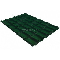 Металлочерепица Grand Line (Гранд Лайн) классик 0,5 Satin Мatt RAL 6005 /1 кв.м./