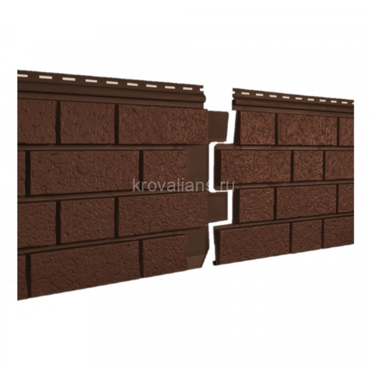 Ю-Пласт Сайдинг STONE-HOUSE S-Lock Клинкер Терракотовый 0,292*1,950мм (1уп=15шт/8,55м2) заказн
