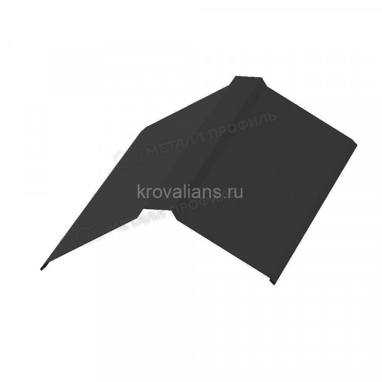 МеталлПрофиль Планка конька плоского 150х150х2000 (VikingMP-01-9005-0.45) /1 шт/