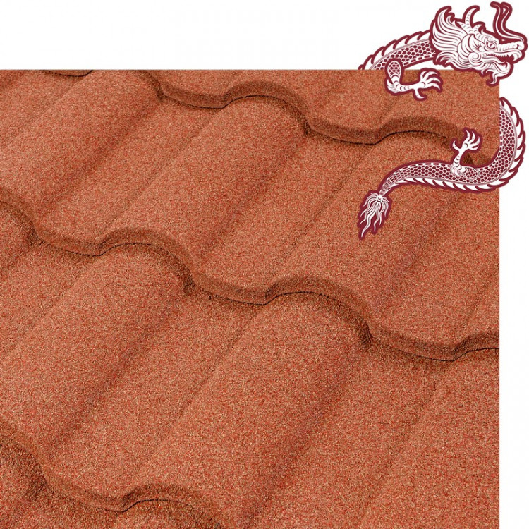 Композитная черепица LUXARD КИТАЙСКАЯ СЕРИЯ Роман панель, 430х1330 (полезная площадь 0,47 м2), цвет КОРАЛЛ