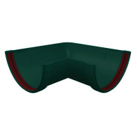 GL Standart 120/87 Угол желоба 90 град. универсальный ПВХ Grand Line зелёный (RAL 6005) (24 шт./уп.)