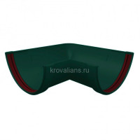 GL Standart 120/87 Угол желоба 90 град. универсальный ПВХ Grand Line зелёный (RAL 6005) (24 шт./уп.)
