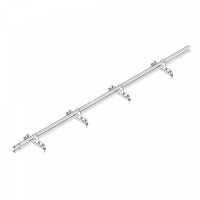 Снегозадержатель ROOFsystems PROMO ZN 40*20(овал), 3м, NEXT 4 опоры (Т-образн.) RAL 8017