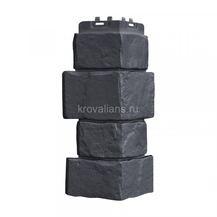 Угол Grand Line Крупный камень Classic графит (0,390*0,170) 12шт/уп