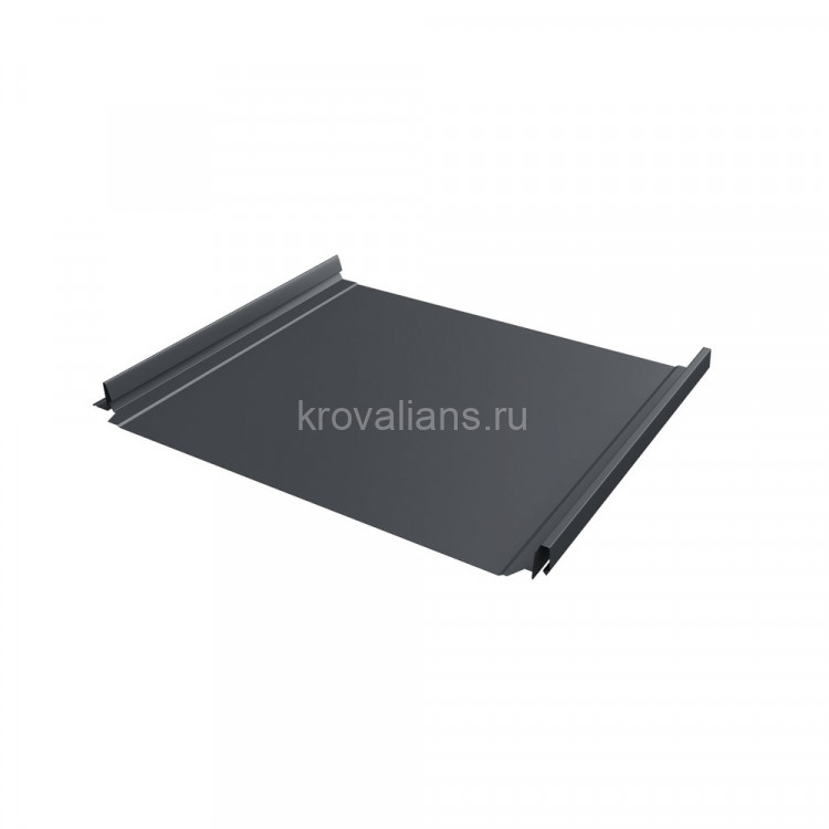 Кликфальц Pro 0,5 Satin Matt TX с пленкой на замках RAL 7024 мокрый асфальт