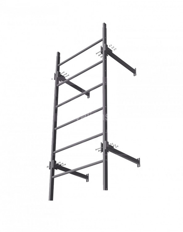 Секция пожарной лестницы Borge 800, 1,82м, оцинк., серый графит (RAL 7024), CZn