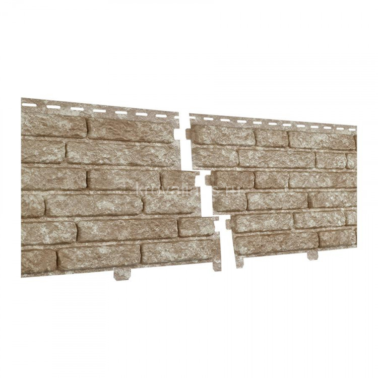 Ю-Пласт Сайдинг STONE-HOUSE Кварцит Светл.бежевый (с дв. замк) 0,25 *2м  (1уп.=15шт/7,5м2)под заказ