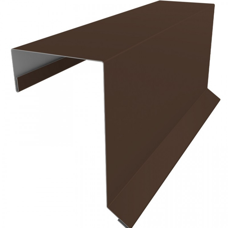 Планка торцевая кровельная фальц Grand Line 65х97 0,45 PE с пленкой RAL 8017 шоколад (2м) Планка торцевая кровельная фальц Grand Line 65х97 0,45 PE с пленкой RAL 8017 шоколад (2м)