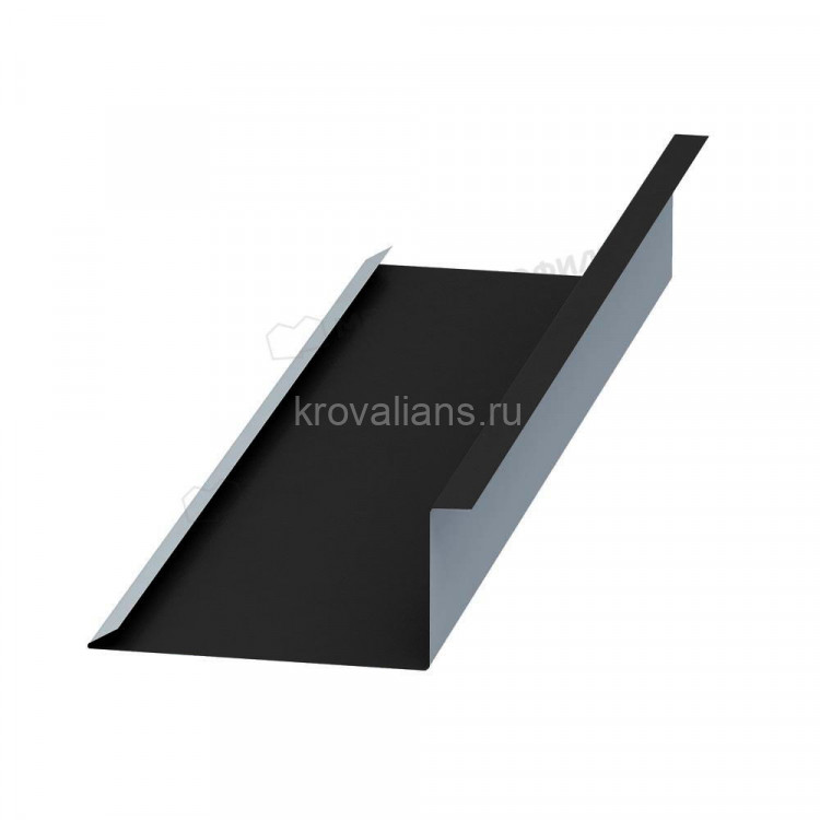 МеталлПрофиль Планка примыкания нижняя 250х122х2000 (VikingMP-01-9005-0.45) /1 шт/