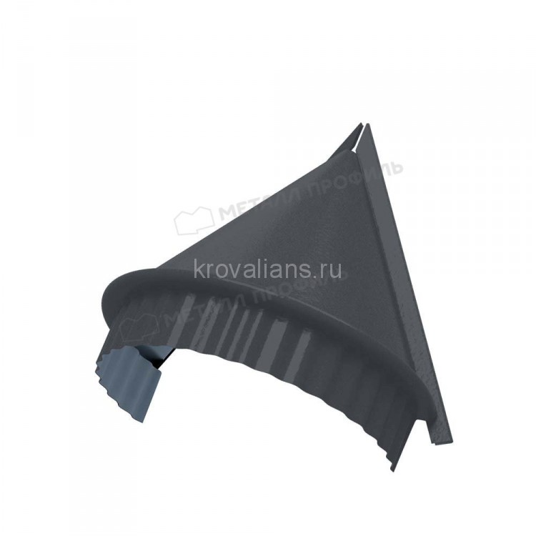 МеталлПрофиль Заглушка конька круглого конусная NormanMP (Полиэстер-01-7024-0.5) /1 шт/
