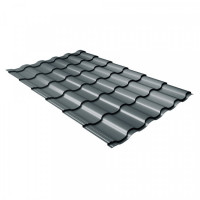 Металлочерепица кредо 0,5 Satin Matt TX RAL 7016 антрацитово-серый