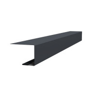 Планка завершающая для Кликфальц Pro 0,5 Satin с пленкой RAL 7024 мокрый асфальт (2м)