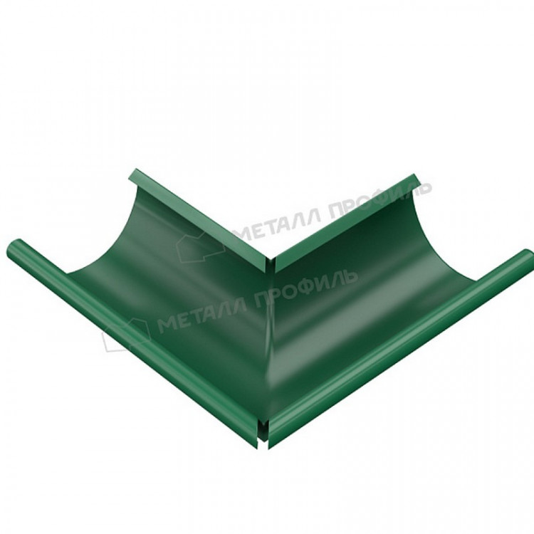 Угол желоба наружный МЕТАЛЛ ПРОФИЛЬ Foramina PUR 125/100 RAL 6005, зеленый