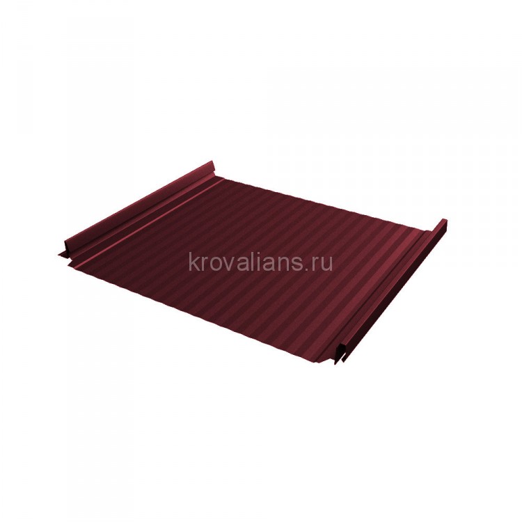 Фальцевая кровля Grand Line (Гранд Лайн) Кликфальц Pro Gofr 0,45 Drap с пленкой на замках (RAL 3005) 1 кв.м.