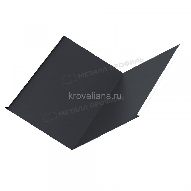 МеталлПрофиль Планка ендовы нижняя 298х298х2000 NormanMP (Полиэстер-01-7024-0.5) /1 шт/