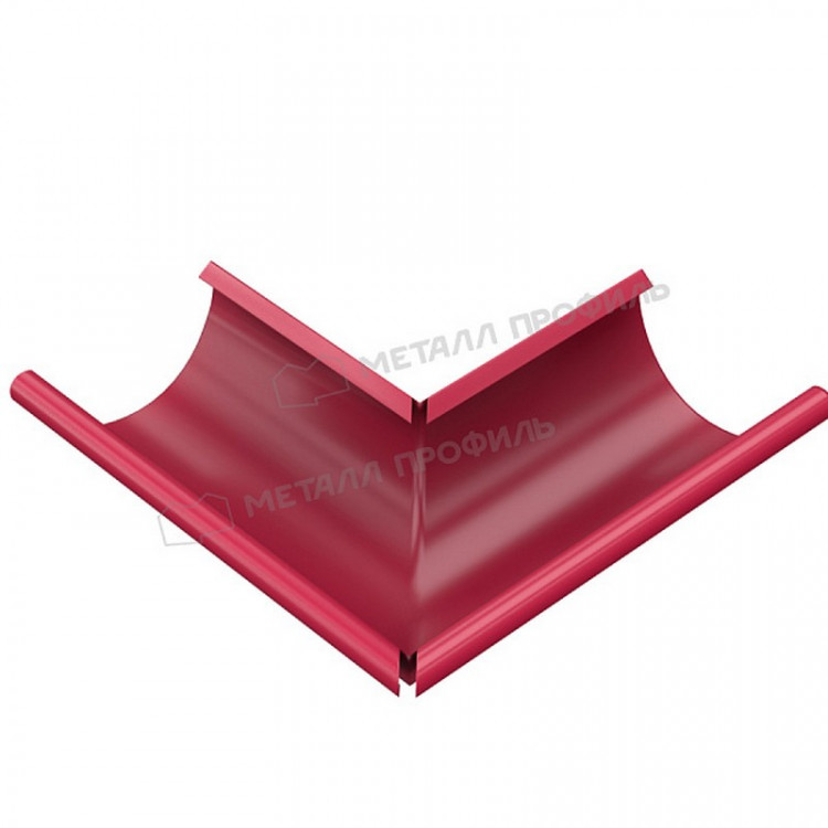 Угол желоба наружный МЕТАЛЛ ПРОФИЛЬ Foramina PUR 125/100 RAL 3005, красное вино