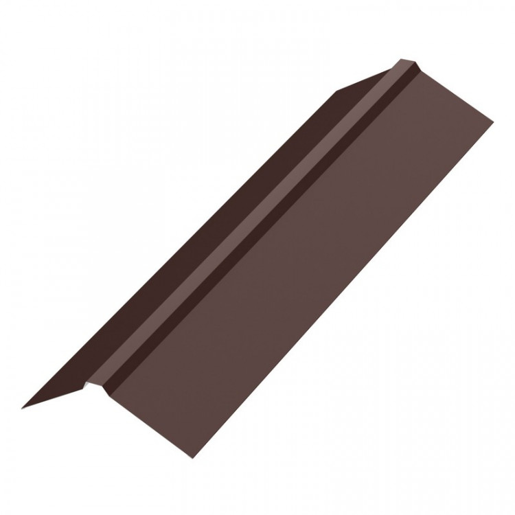 Конек плоский 160х30х160х2000 PE 0,5 мм Zn140 RAL8017