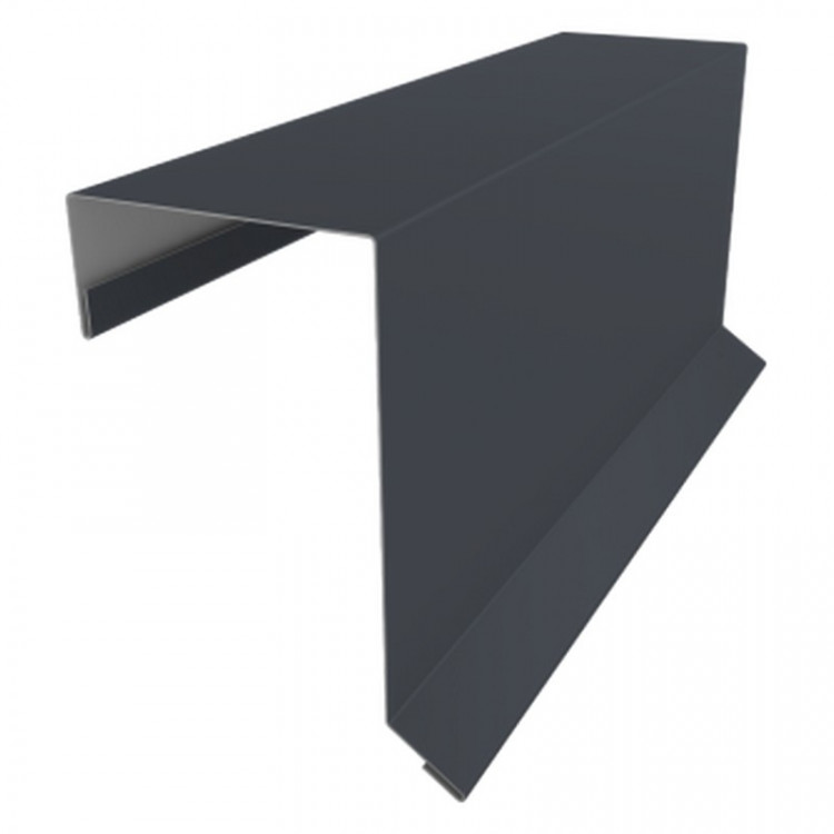 Планка торцевая кровельная фальц 65х97 0,5 Satin с пленкой RAL 7024 мокрый асфальт (3м) Планка торцевая кровельная фальц 65х97 0,5 Satin с пленкой RAL 7024 мокрый асфальт (3м)