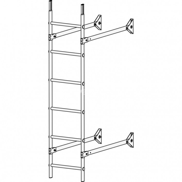 Лестница стеновая ROOFsystems ELITE ZN400 1,8м Универ RAL 6005