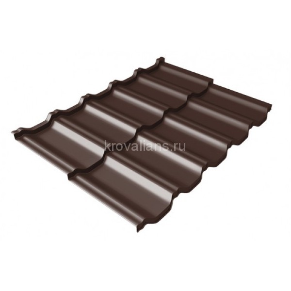 Металлочерепица Grand Line (Гранд Лайн) квинта Uno c 3D резом 0,5 Satin RAL 8017 /1 кв.м./