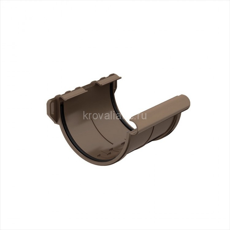 Galeco PVC 152 130/100 Соединитель желоба Темно-коричневый RAL 8019 (25шт/уп)