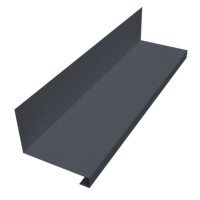 Планка примыкание нижнее к трубе фальц Grand Line 0,5 Velur X RAL 7024 мокрый асфальт (2м)