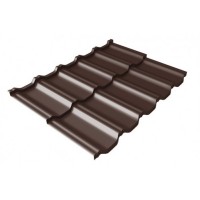 Металлочерепица Grand Line (Гранд Лайн) квинта Uno c 3D резом 0,5 Satin Мatt RAL 8017 /1 кв.м./