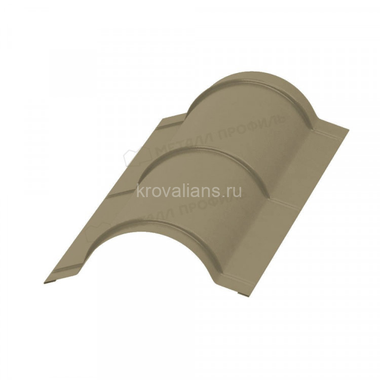 МеталлПрофиль Планка конька круглого R110х2000 (Полиэстер-01-1035-0.45) /1 шт/