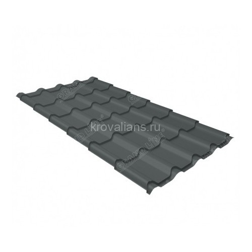 Металлочерепица Grand Line (Гранд Лайн) камея 0,5 GreenCoat Pural Matt RAL 7016 /1 кв.м./