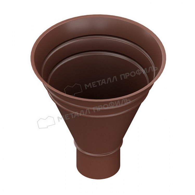 Воронка водосборная МЕТАЛЛ ПРОФИЛЬ Foramina PUR 125/100 RAL 8017, коричневый