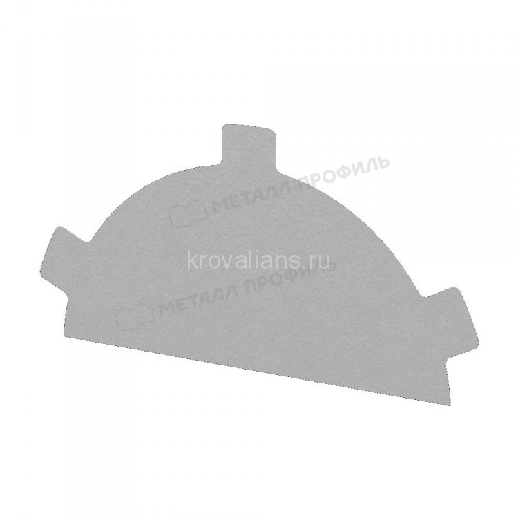 МеталлПрофиль Заглушка конька круглого простая NormanMP (Полиэстер-01-9003-0.5) /1 шт/