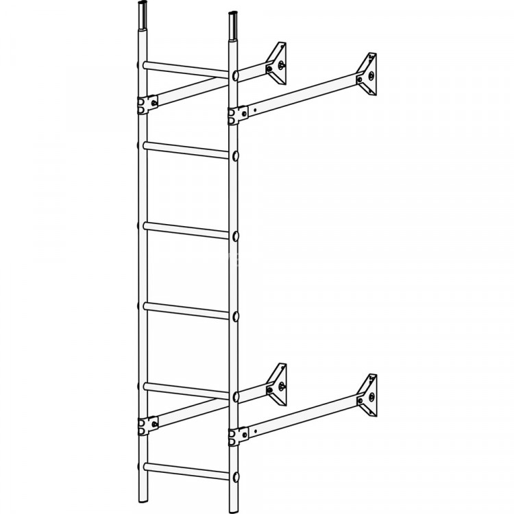 Лестница стеновая ROOFsystems ELITE ZN400 1,8м Универ RAL 3005