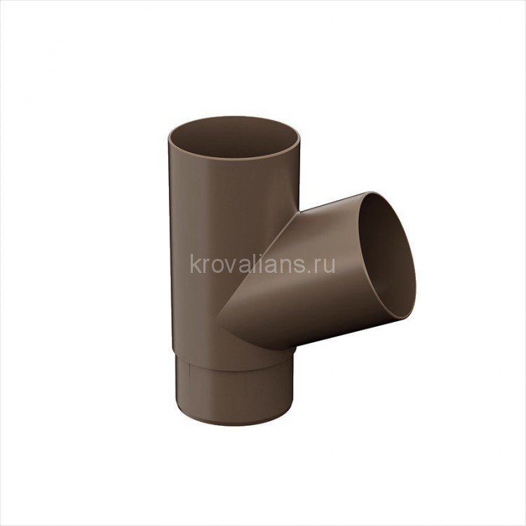 Galeco PVC 152 130/100 Тройник Темно-коричневый RAL 8019 (10шт/уп)