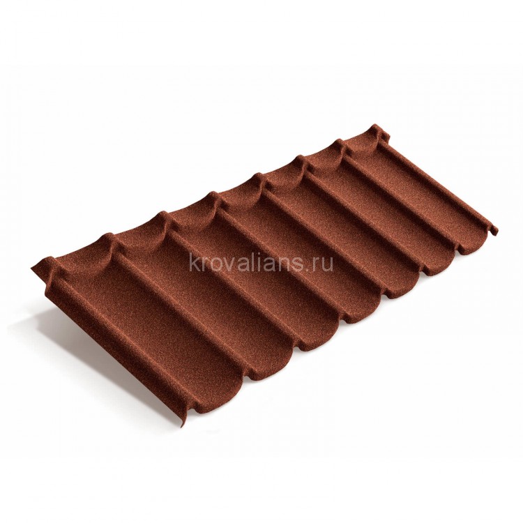 Композитная черепица Metrotile (Метротайл) MetroMistral (Кирпичный) /лист/