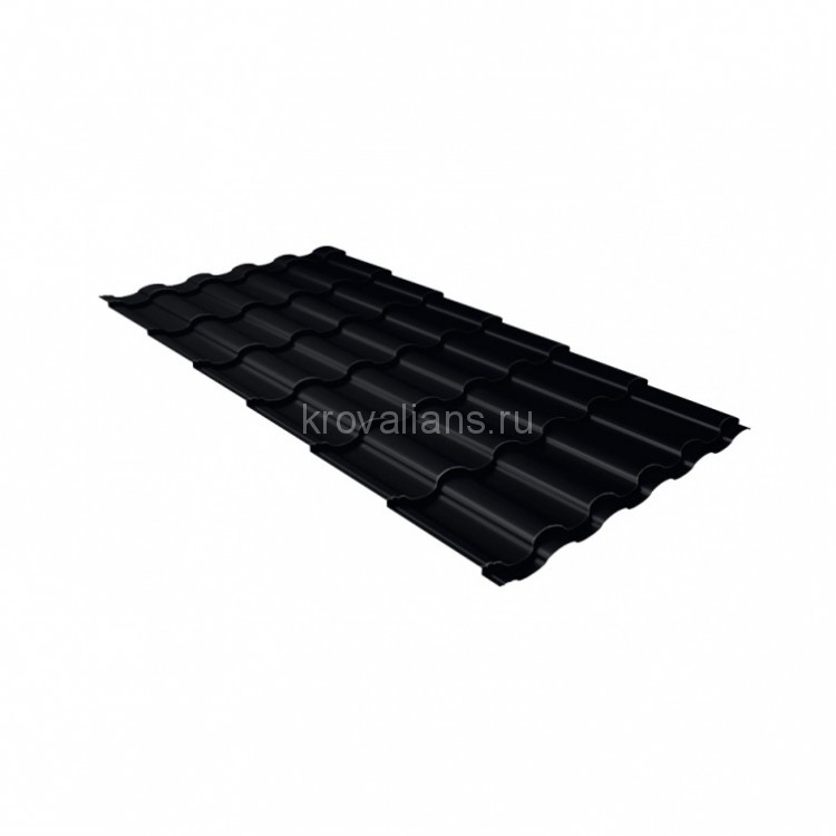 Металлочерепица Grand Line (Гранд Лайн) кредо 0,5 GreenСoat Pural Matt RAL 9005 /1 кв.м./