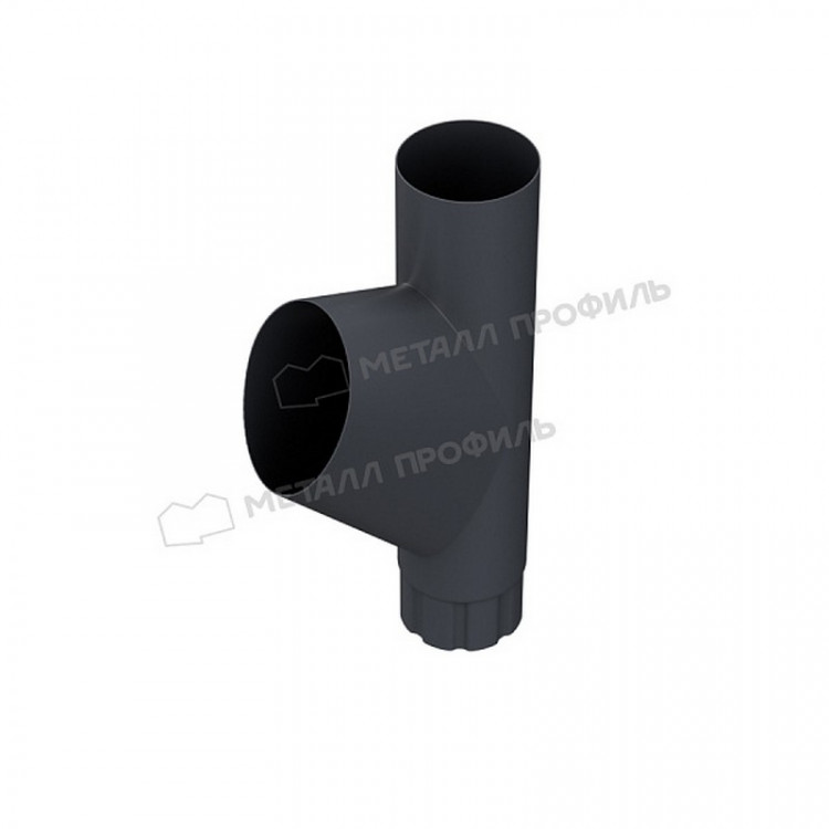 Тройник трубы МЕТАЛЛ ПРОФИЛЬ Foramina PUR 125/100 RAL 7024, серый графит Тройник трубы МЕТАЛЛ ПРОФИЛЬ Foramina PUR 125/100 RAL 7024, серый графит