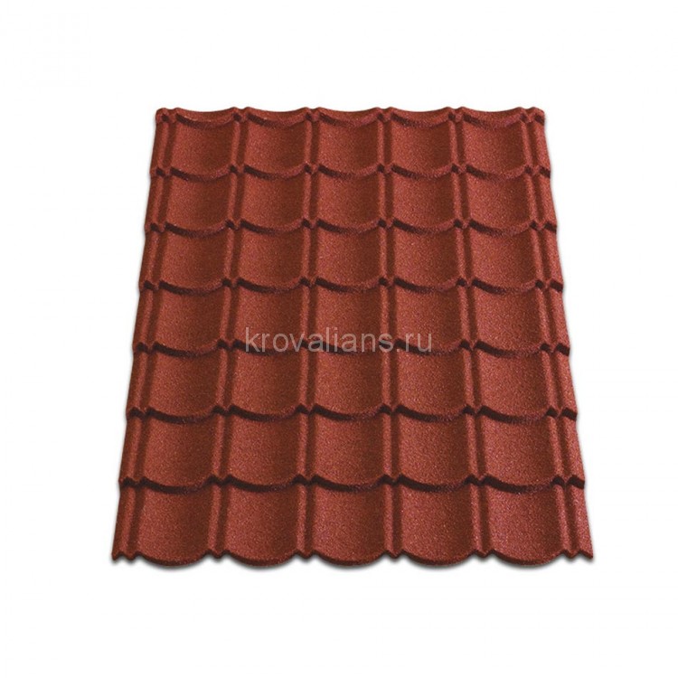 Композитная черепица Metrotile (Метротайл) Аквапан (Красный) /лист/