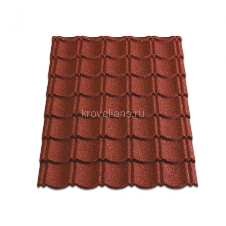 Композитная черепица Metrotile (Метротайл) Аквапан (Красный) /лист/