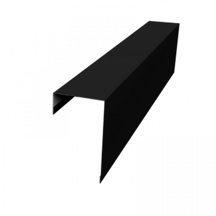 Планка торцевая фасадная фальц 65мм 0,5 Drap RAL 9005 черный (3м)