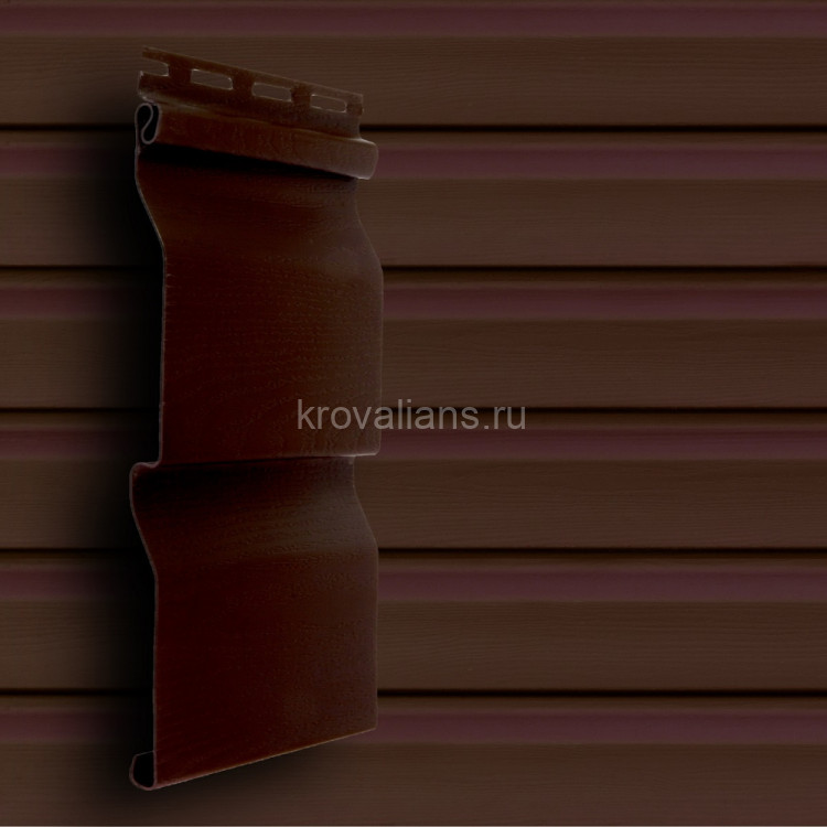 GrandLine Сайдинг Amerika D4.4 "Корабельный брус" панель 3,6 х 0,224, 22шт/уп. Темный дуб