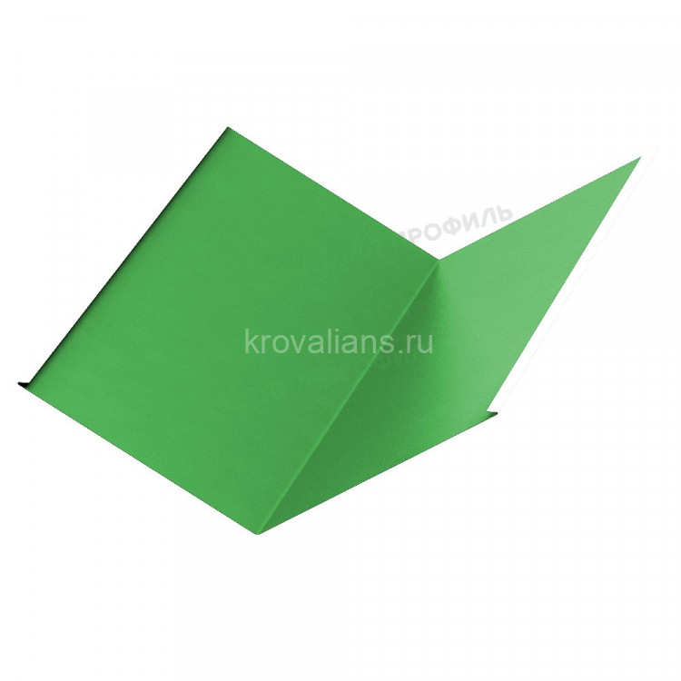 МеталлПрофиль Планка ендовы нижняя 298х298х2000 NormanMP (Полиэстер-01-6018-0.5) /1 шт/