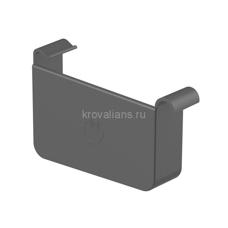 GALECO STAL2 125/80 Заглушка левая Графит RAL 7015 ( RR23) 10шт/уп