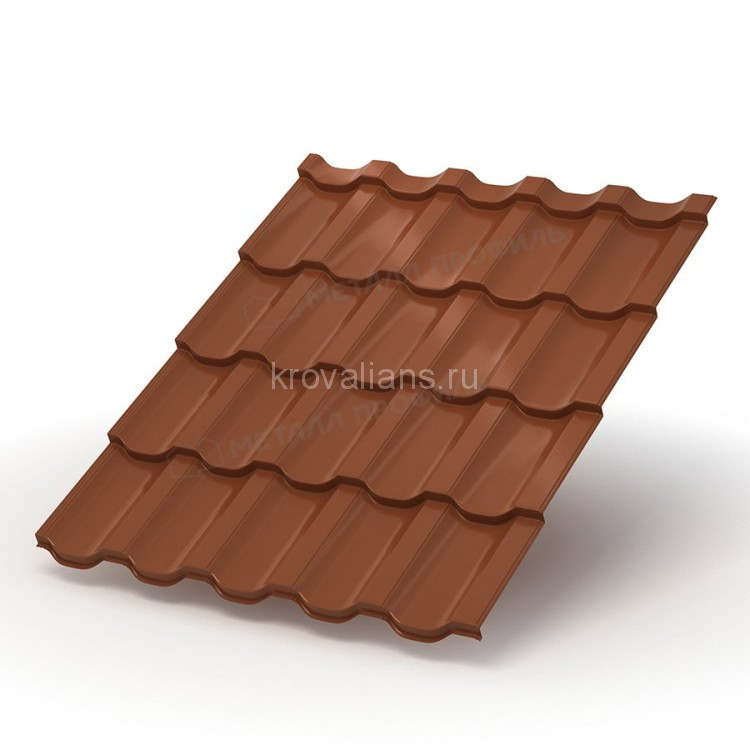 Металлочерепица МеталлПрофиль Трамонтана-M (PURETAN-20-RR750-0.5) /1 кв.м/