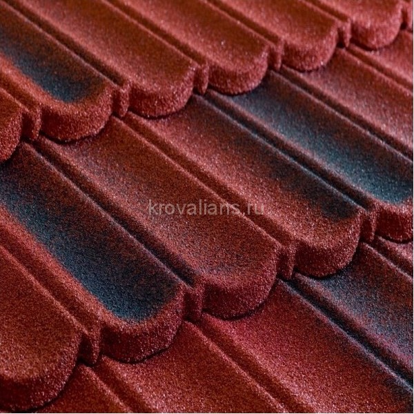 Композитная черепица Metrotile (Метротайл) MetroBond (Красно-Черный) /лист/